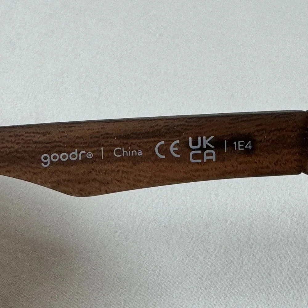 goodr Men's Brown Woodgrain Polarized Just Knock It On Sunglasses
